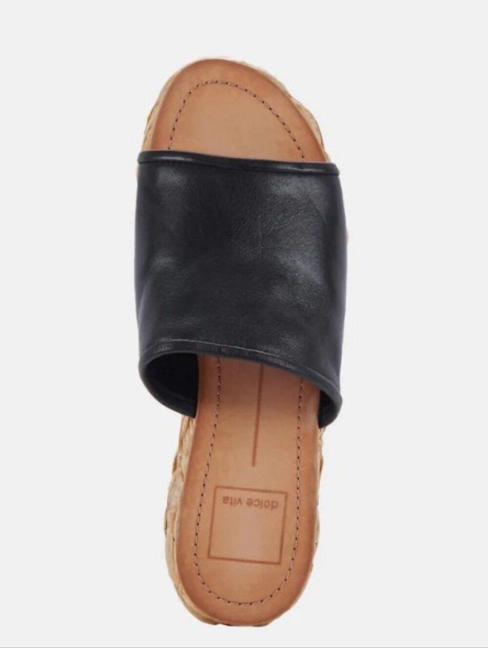 Dolce Vita EUC Sz 6.5 Pablo Flat Sandles Black Leather Platform Espadrilles
